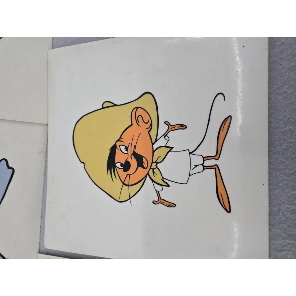 Looney Tunes Warner Bros Vinyl Tile 1960 Amitco Bugs Tweety‎ Speedy Daffy Pepe - Picture 6 of 8